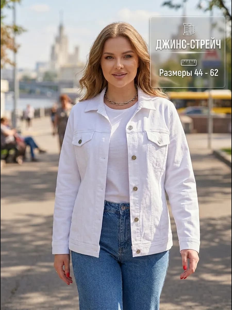 Джинсовая куртка удлиненная летняя стрейч