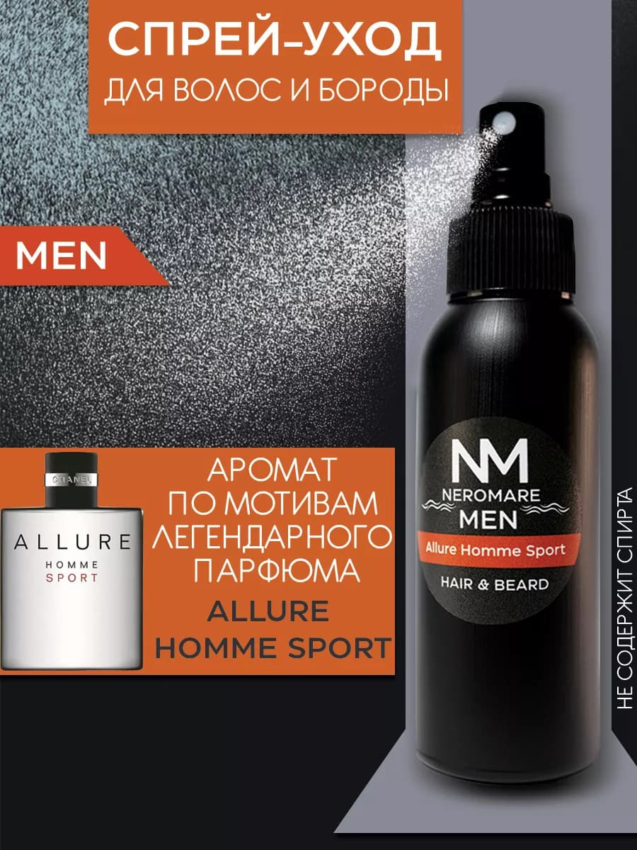 Парфюмированный спрей для волос и бороды