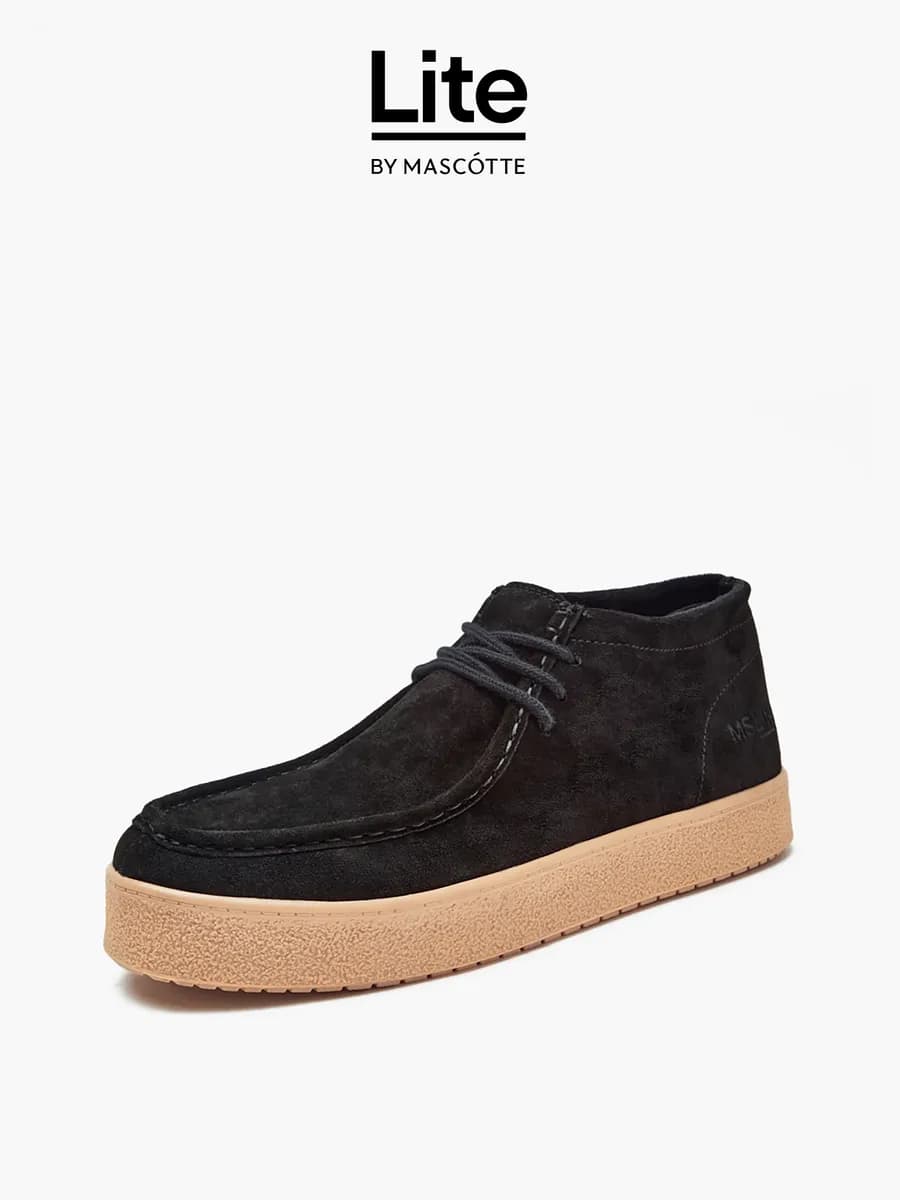 Ботинки на шнуровке натуральная кожа на байке