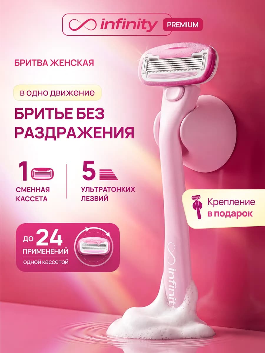 Бритва женская станок для бритья с 2 кассетами для бикини