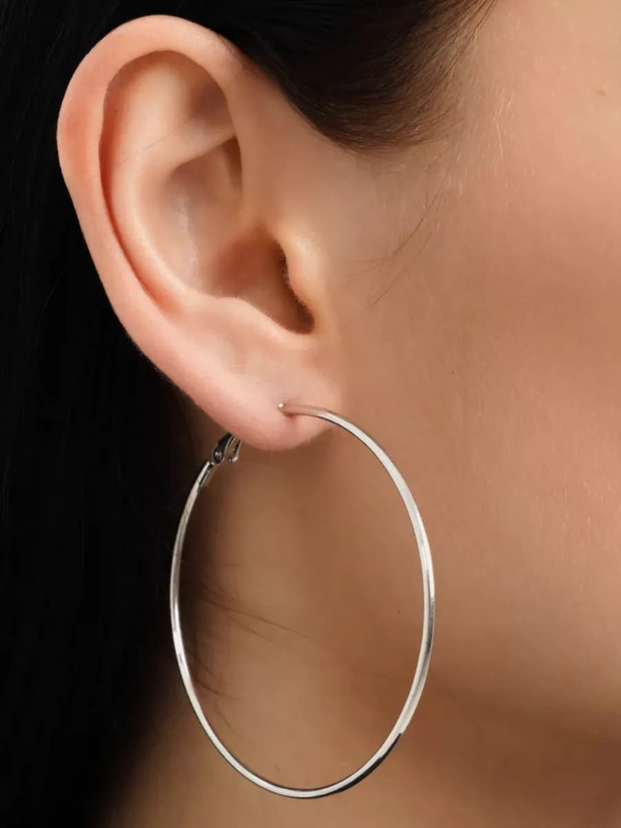 Серьги кольца большие бижутерия