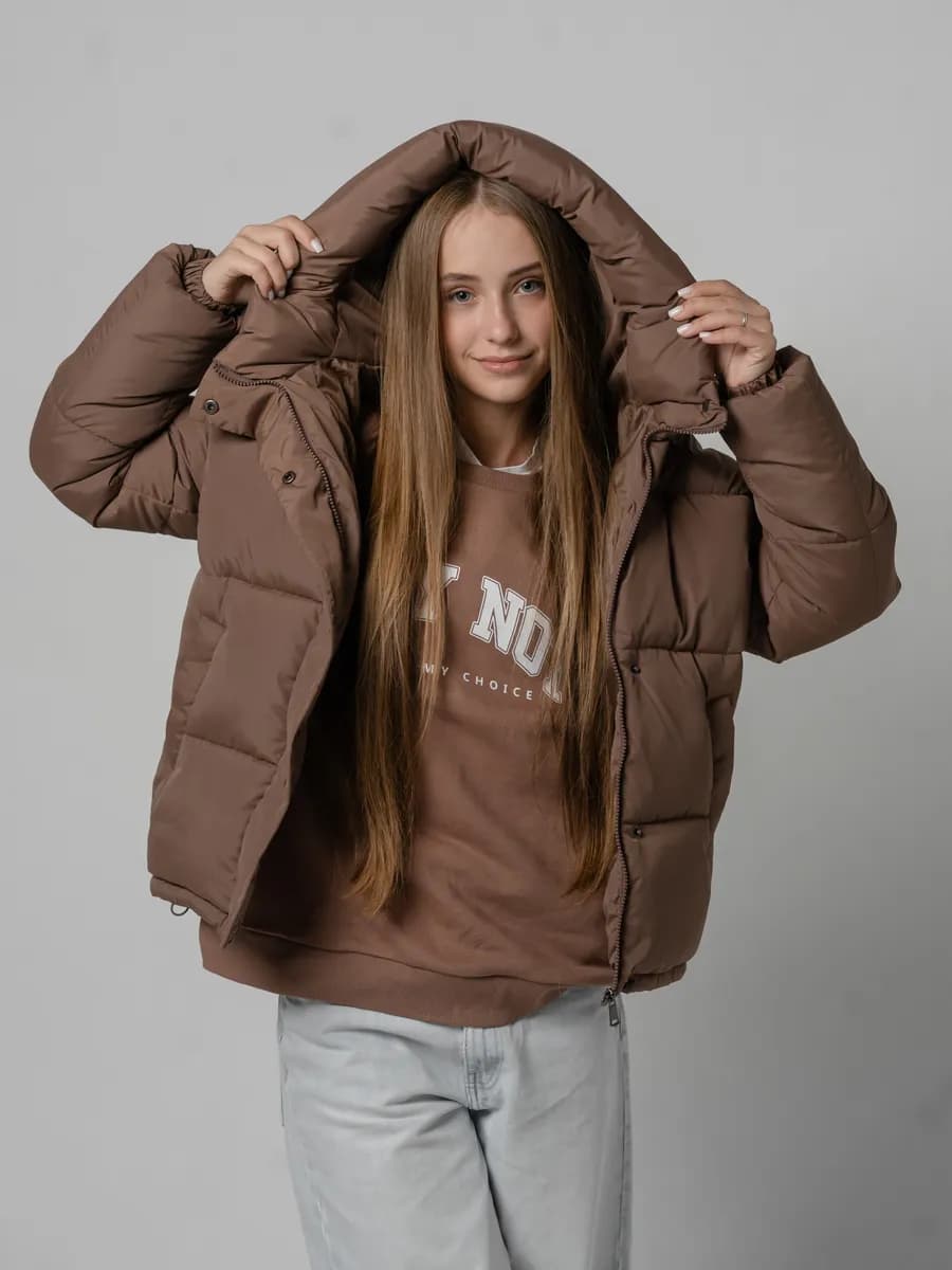 Куртка Пуховик зимняя оверсайз для подростка