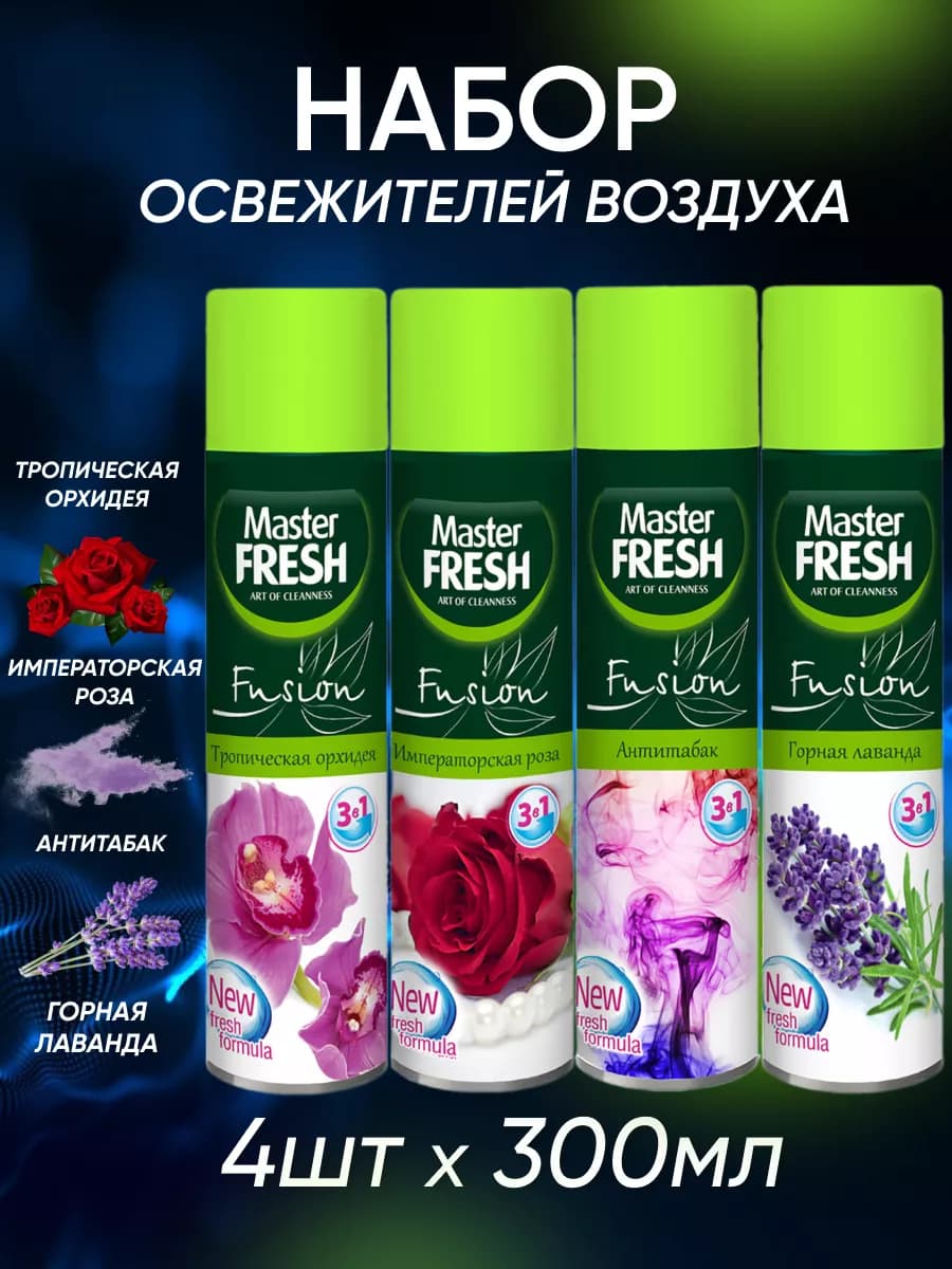 Освежитель воздуха Fusion BIO Mix №2 по 300 мл 4 шт
