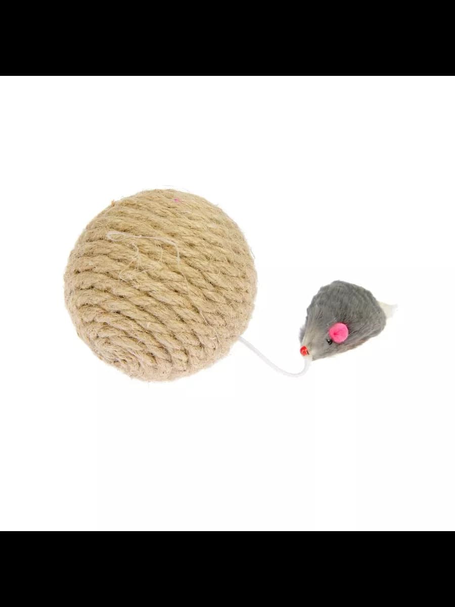 Игрушка для кошек Шар-когтеточка с мышкой