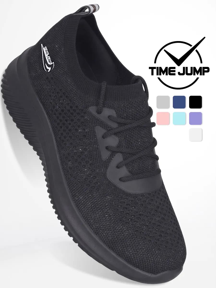 Кроссовки женские черные текстильные для фитнеса