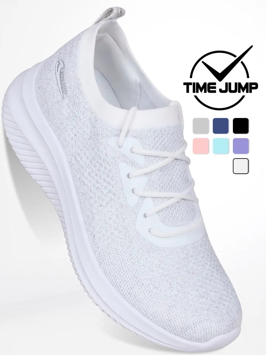 Кроссовки женские белые текстильные для фитнеса - фото 1