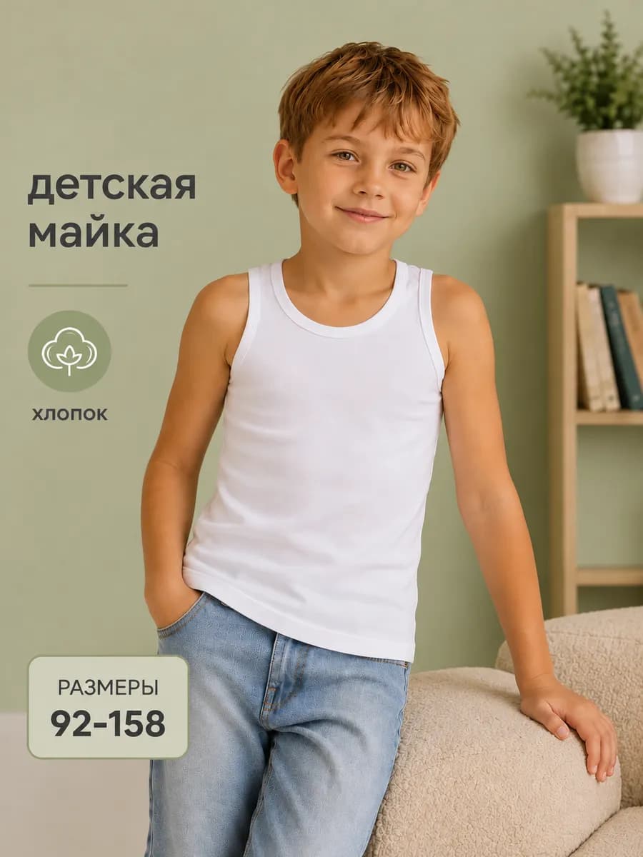 Майка детская бельевая из хлопка