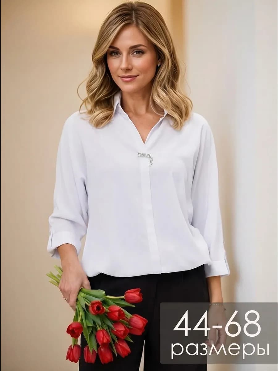 Блузка нарядная офисная больших размеров