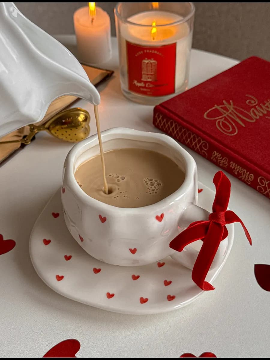 Чайная пара, набор блюдце и чашка, кружка ручной работы