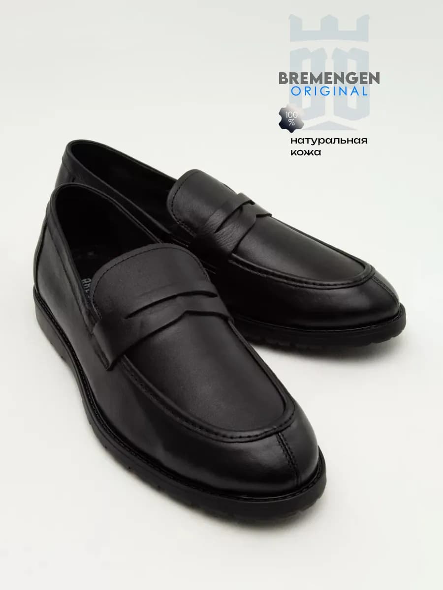 Лоферы черные натуральная кожа