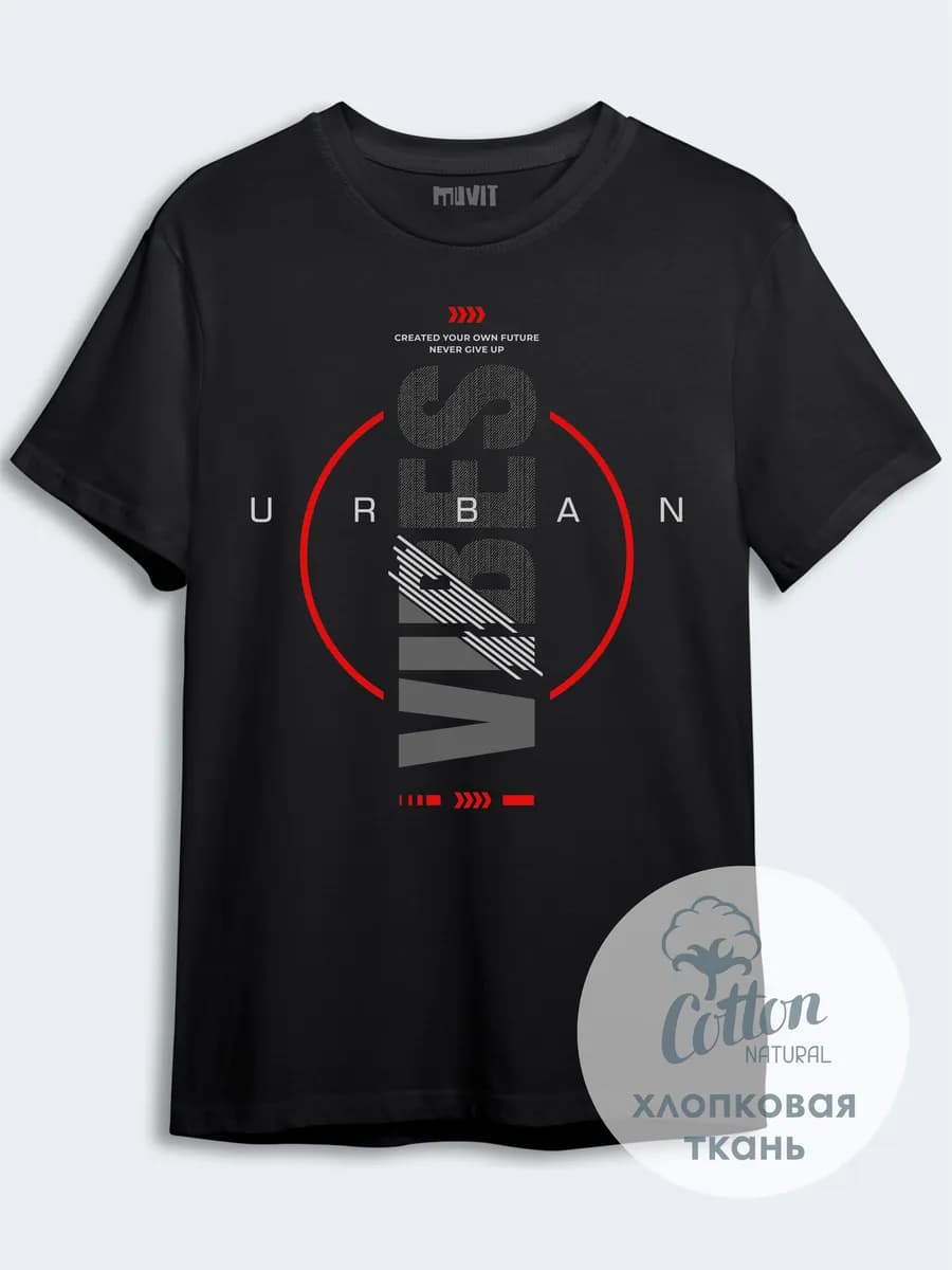 Черная футболка Urban Vibes подростковая - фото 1