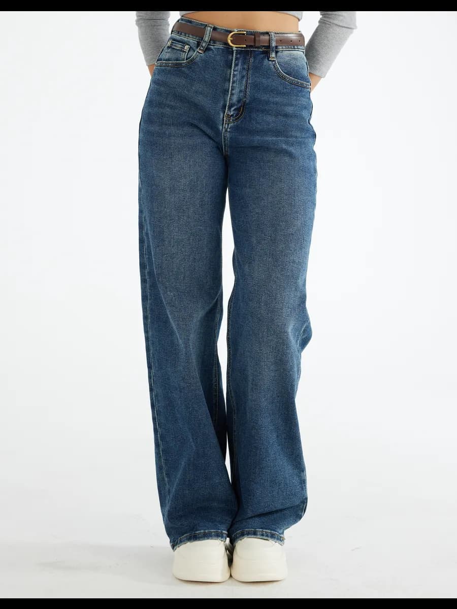 Джинсы широкие с высокой посадкой