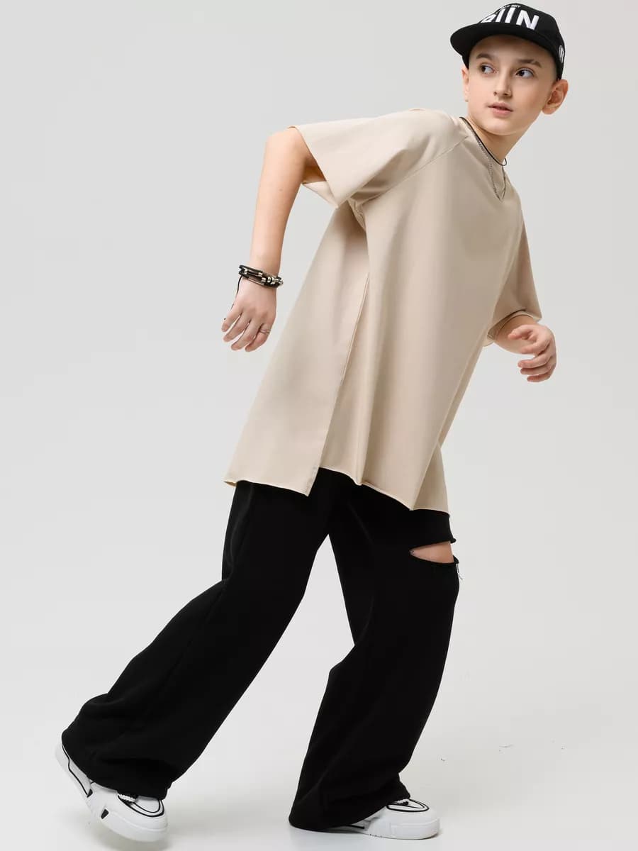 Футболка оверсайз удлиненная для хип хопа