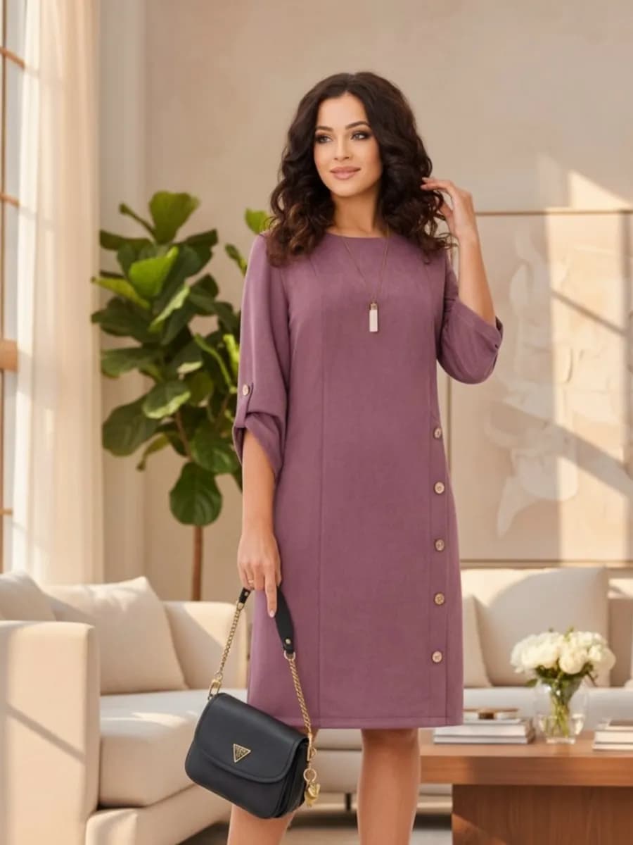 Платье офисное теплое большие размеры