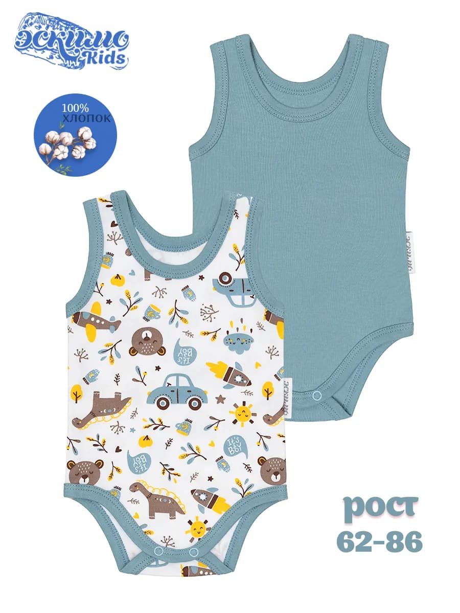 Комплект боди-майка для новорожденных, 2 шт - фото 1