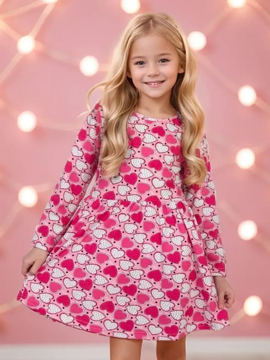 Платье в садик с длинным рукавом