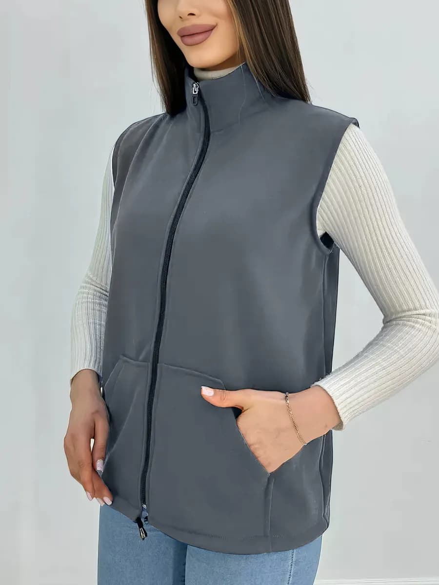 Жилетка женская флисовая утепленная больших размеров