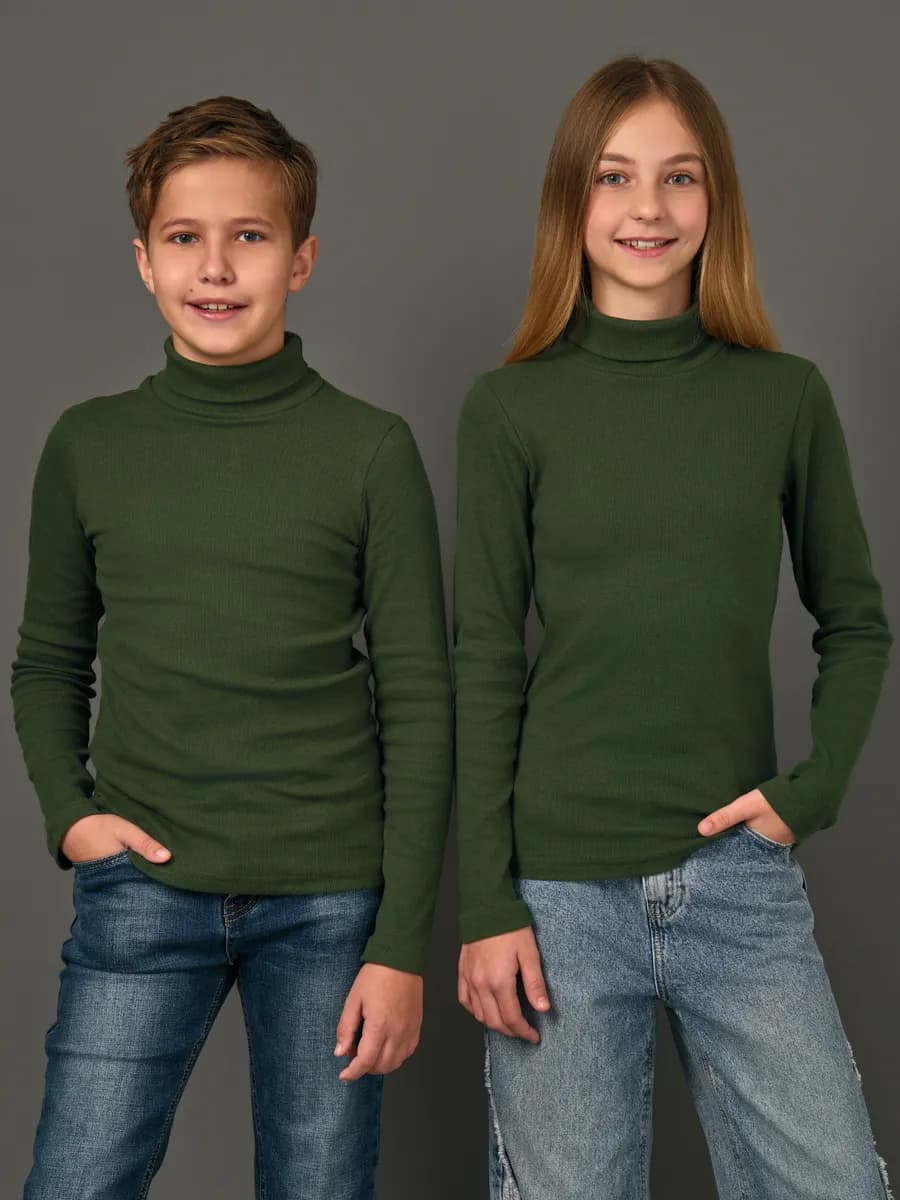 Водолазка детская в рубчик базовая школьная