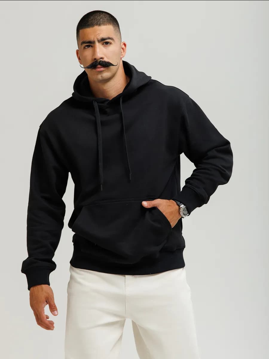 Худи с капюшоном без начеса оверсайз