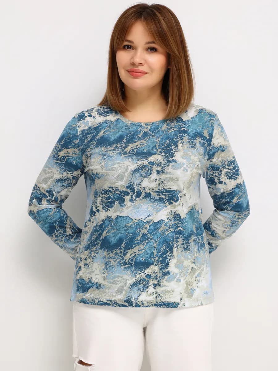 Лонгслив с принтом хлопок 100% - фото 1