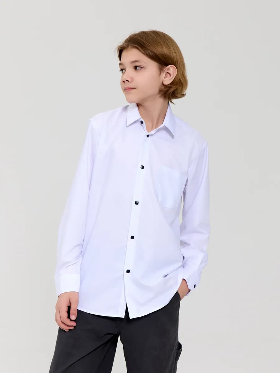 Рубашка школьная на кнопках