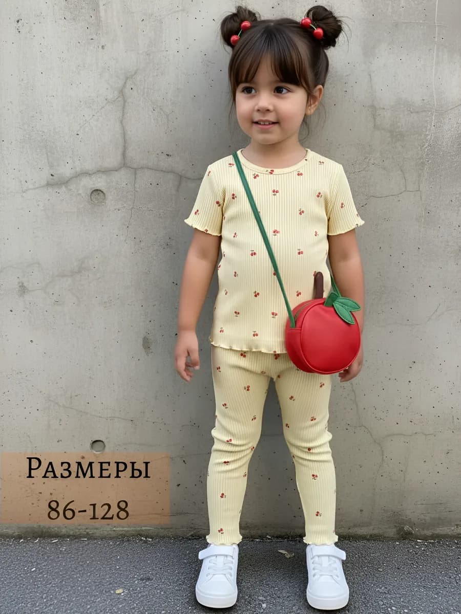 Костюм для девочки в садик футболка и леггинсы