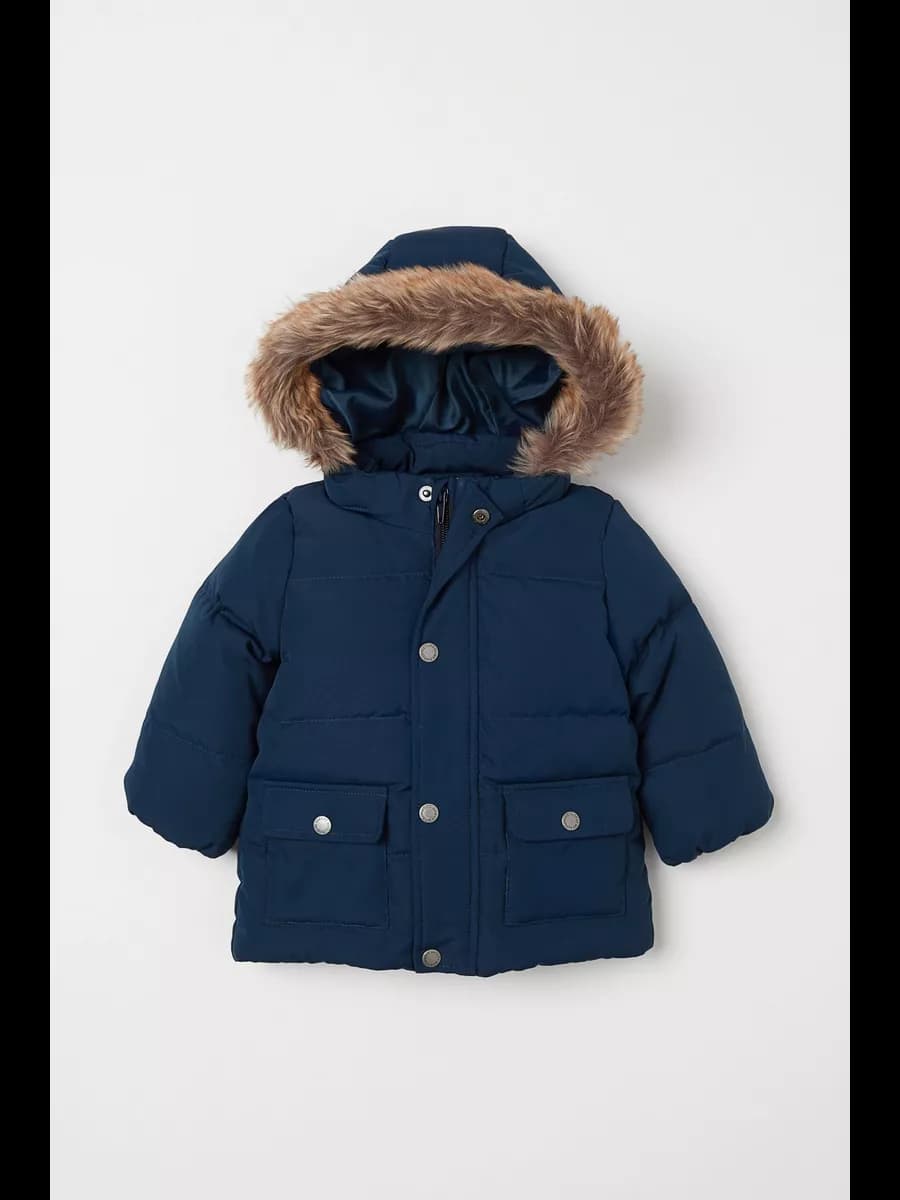 Пуховик куртка детская теплая для малышей с капюшоном