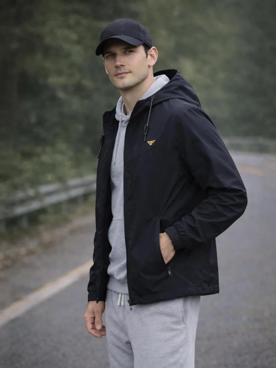 Ветровка весенняя с капюшоном куртка летняя спортивная