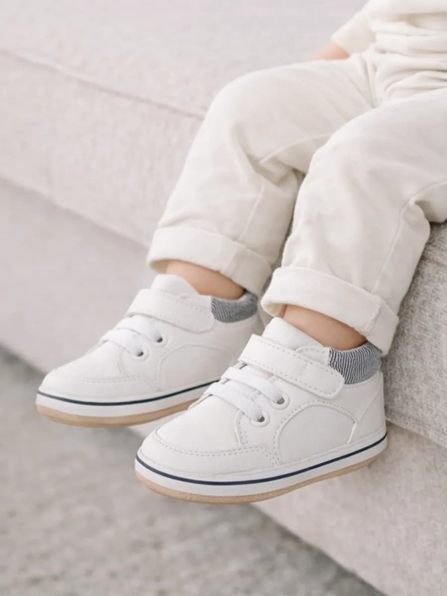 Пинетки кеды для малышей новорожденных с подошвой