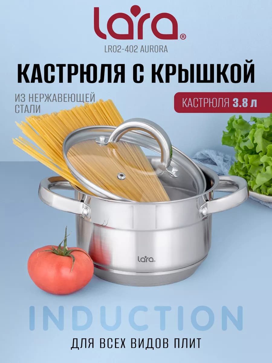 Кастрюля 3,8 л из нержавеющей стали LR02-402