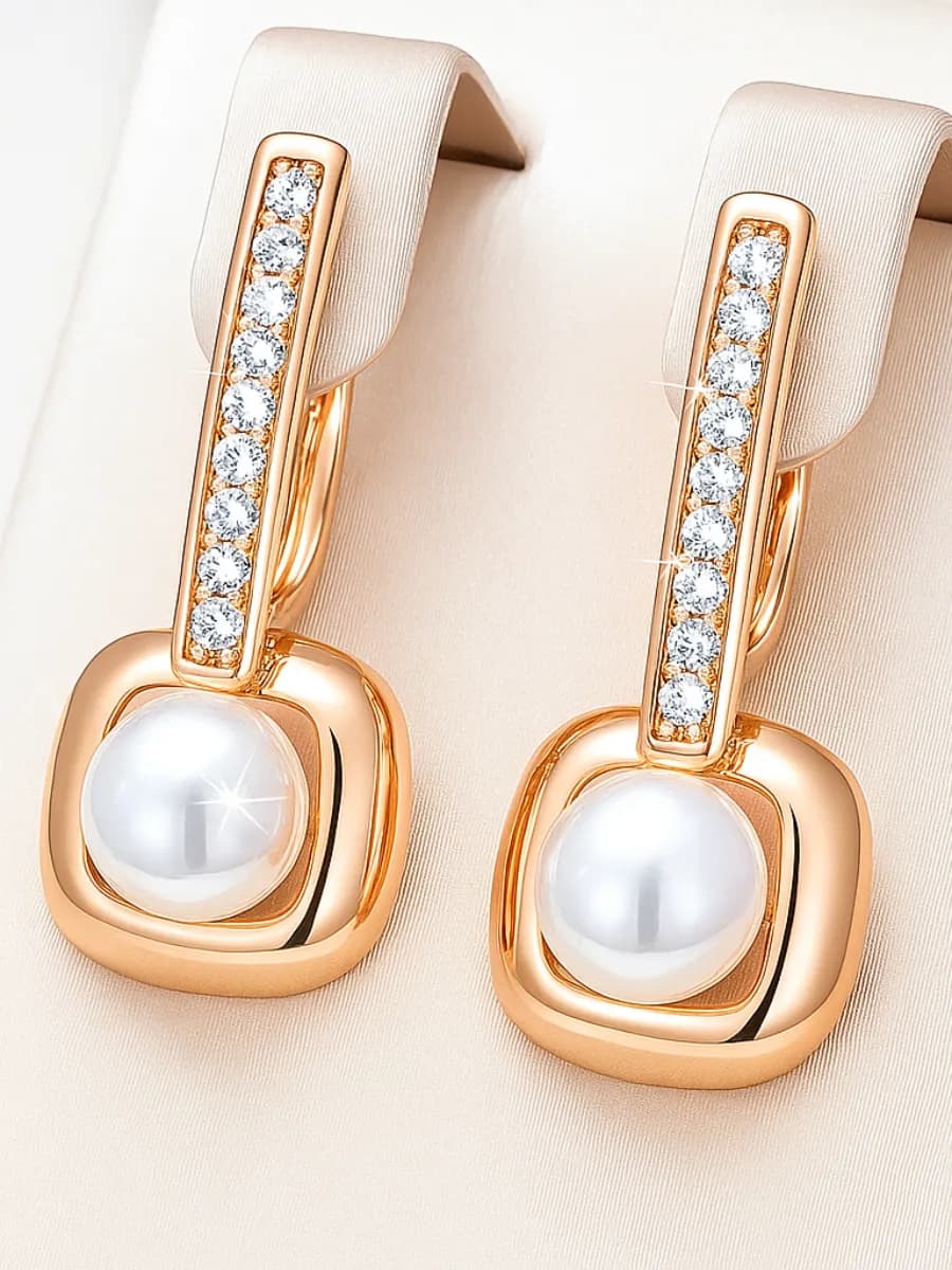 Серьги бижутерия позолоченные вечерние украшения