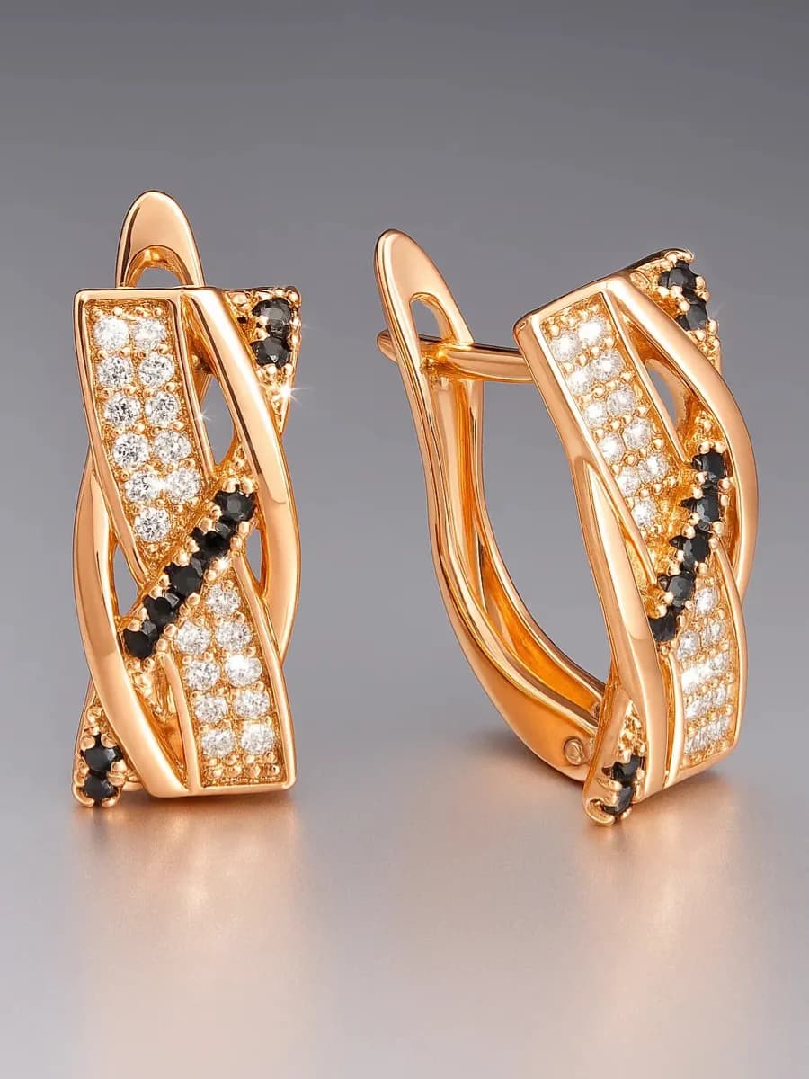 Серьги позолоченные бижутерия вечерние украшения