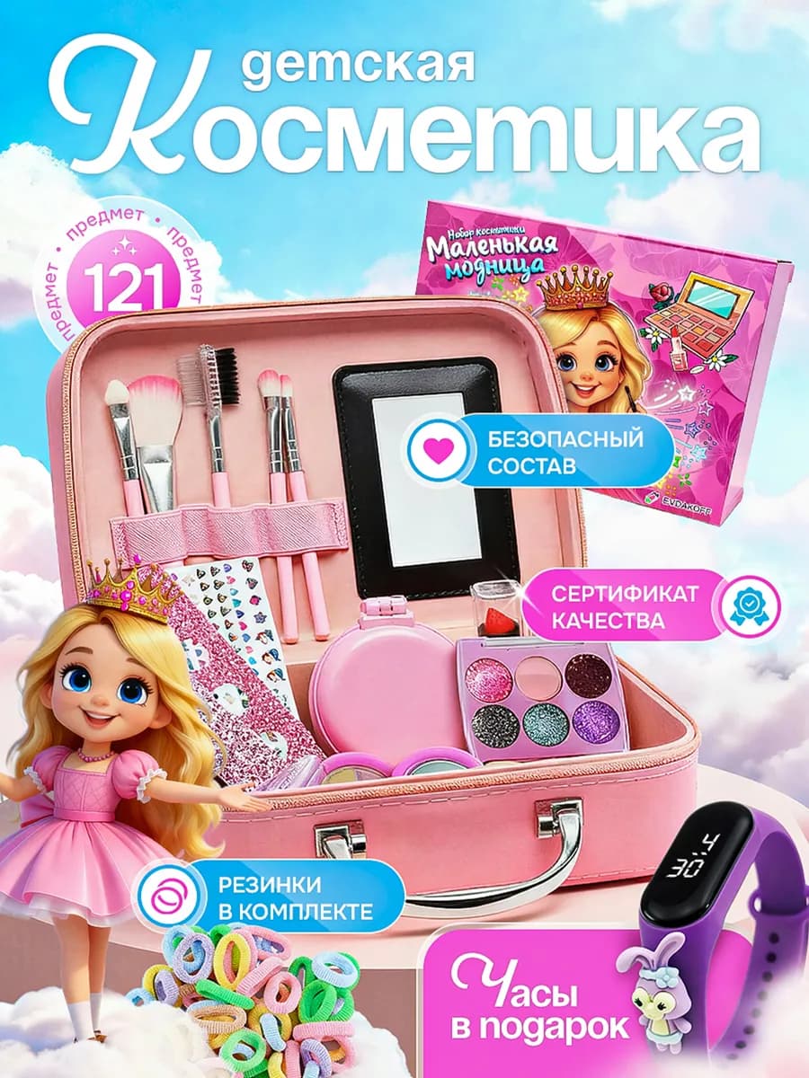 Набор декоративной детской косметики чемоданчик