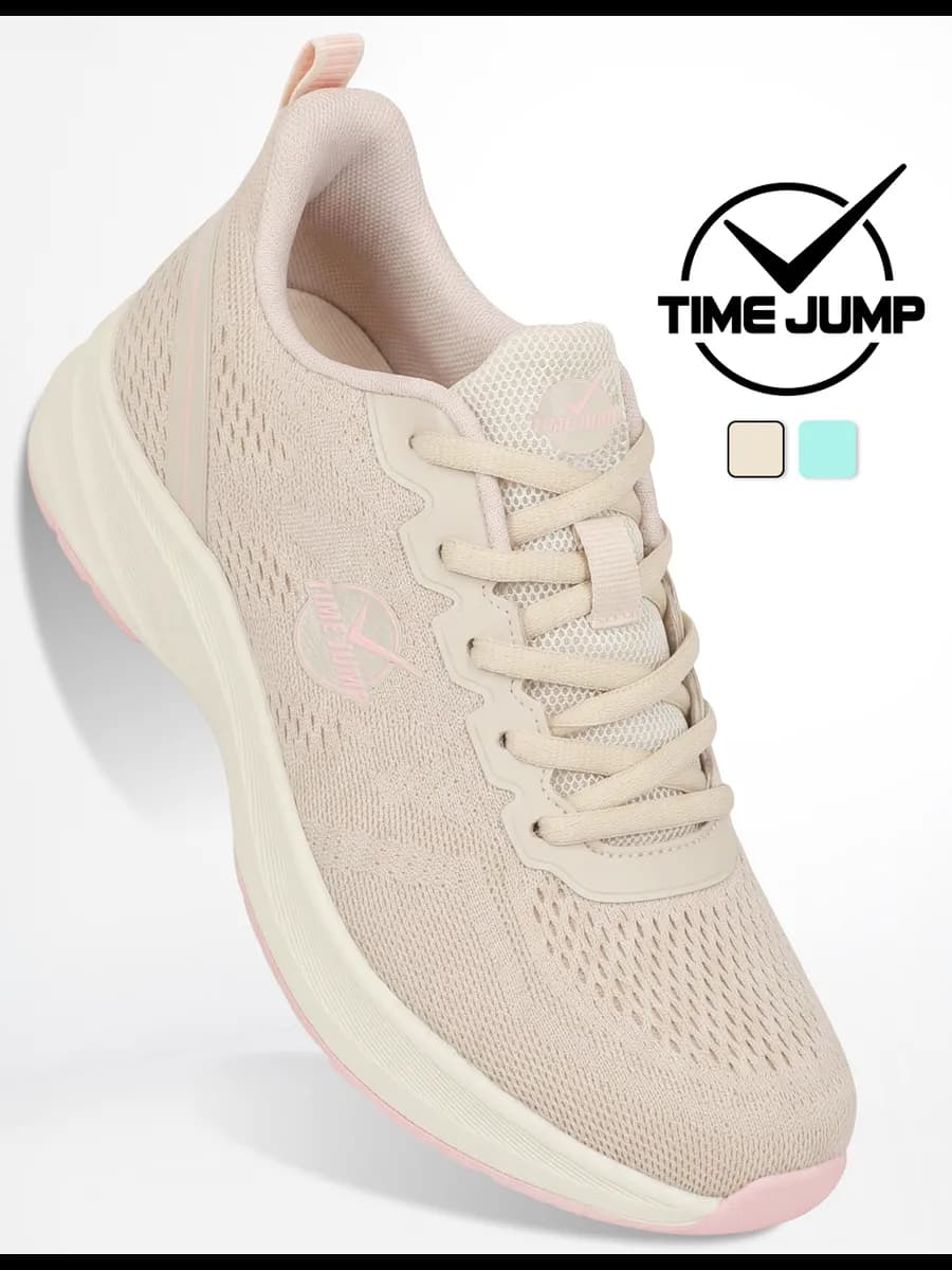 Кроссовки женские бежевые текстильные для фитнеса