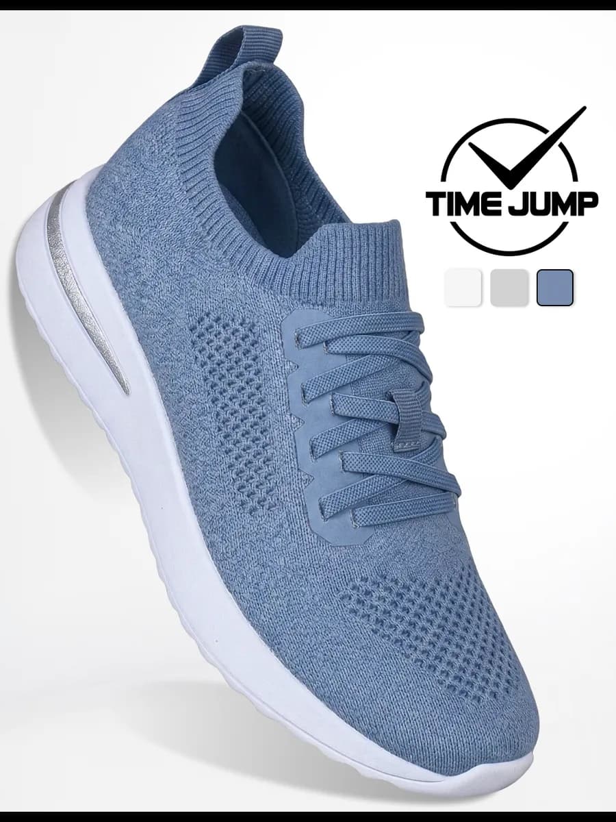 Кроссовки женские голубые текстильные для фитнеса