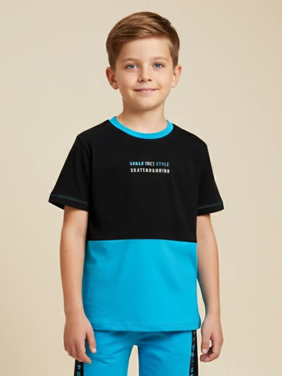 Футболка 3-12 лет хлопковая летняя для спорта с принтом