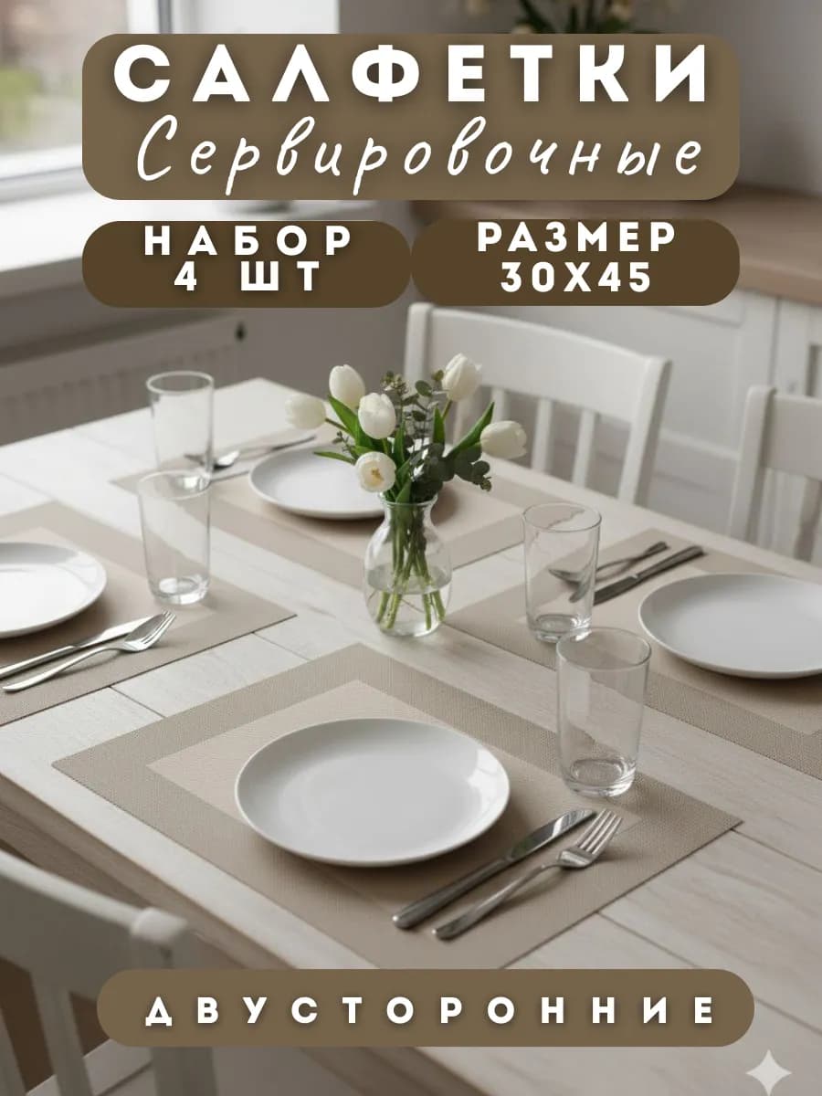 Салфетки сервировочные на стол 4 шт