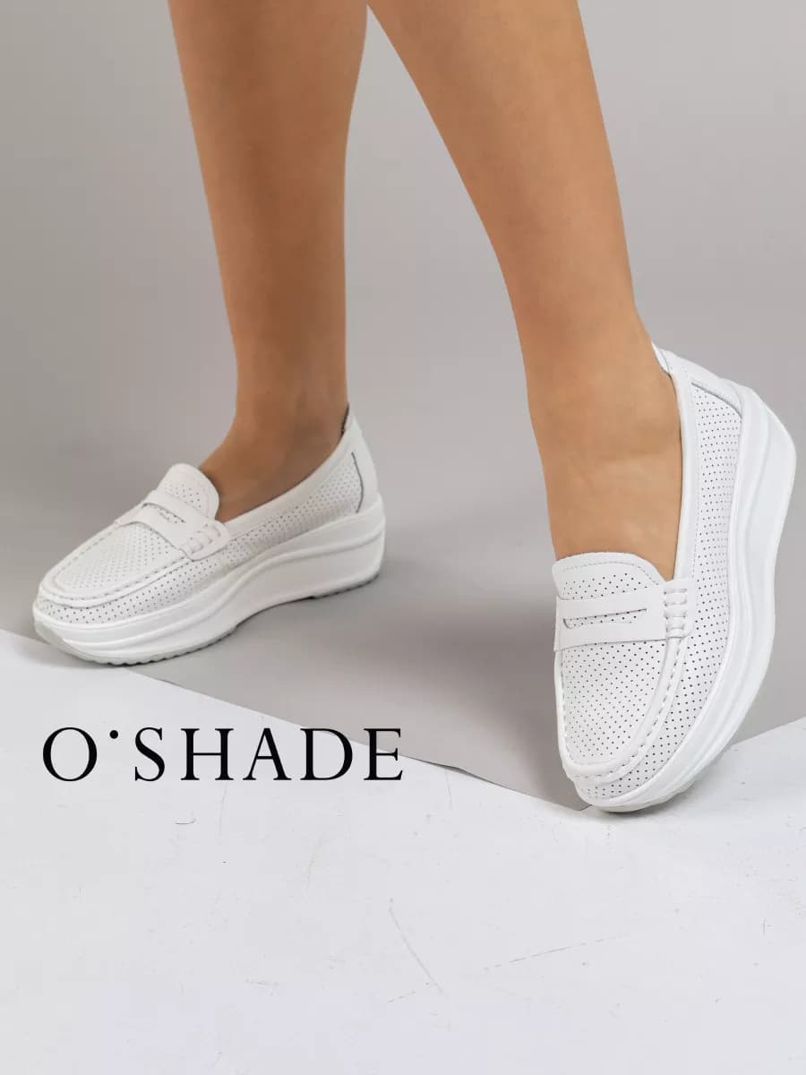 Мокасины женские белые летние