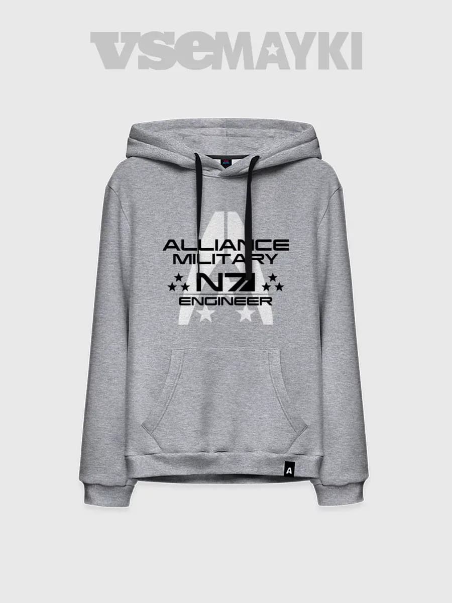 толстовка хлопок с принтом mass effect