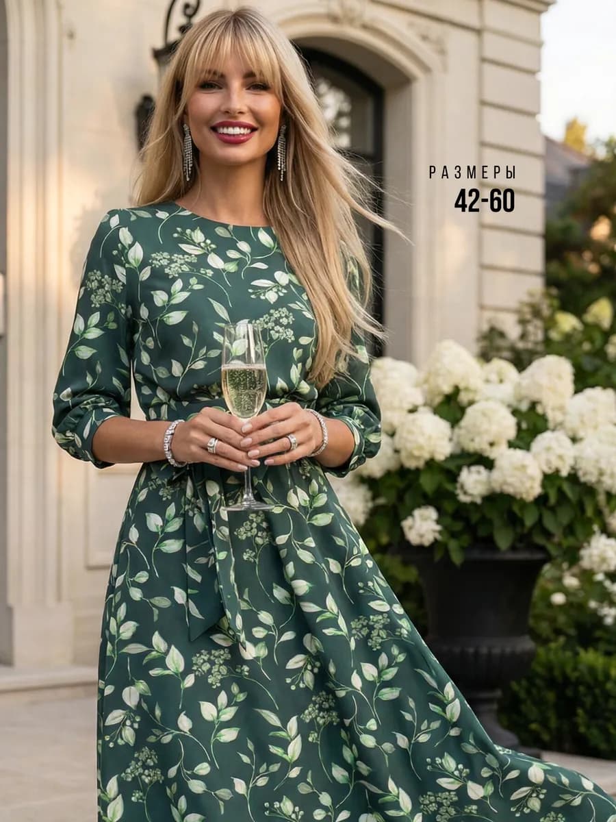 Платье праздничное вечернее на торжество весеннее - фото 1