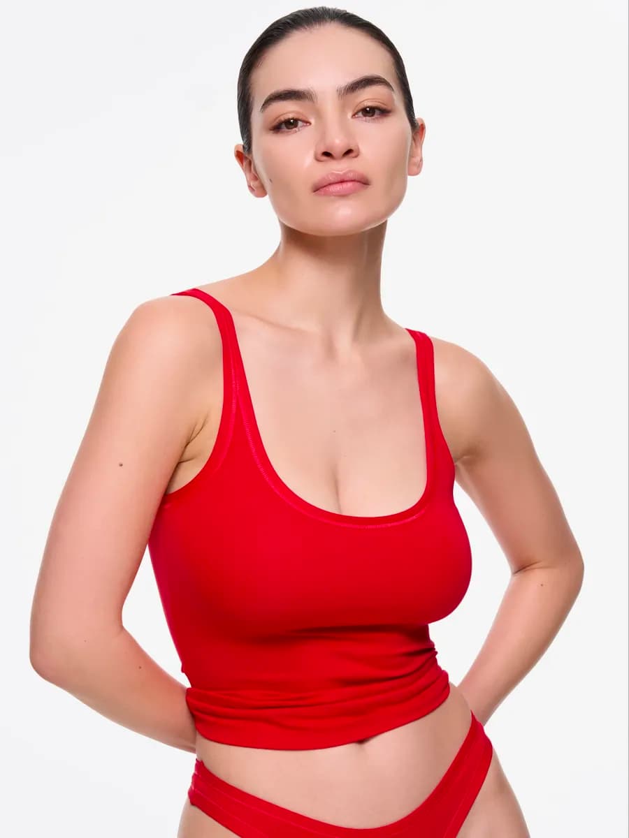 Майка топ на тонких лямках хлопок