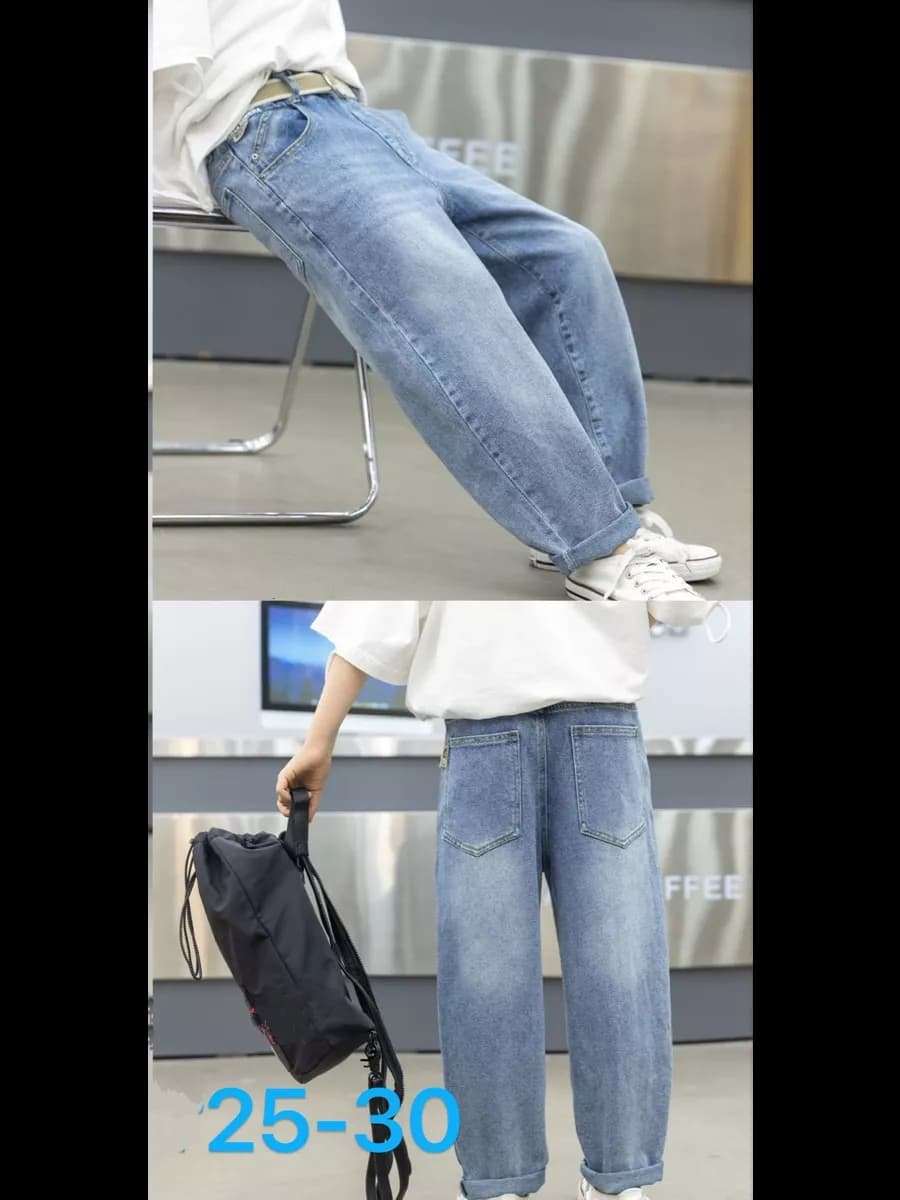 Широкие джинсы багги бананы оверсайз голубые