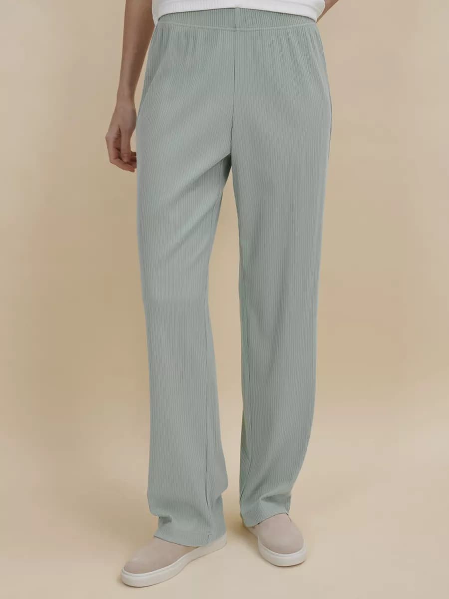 Брюки домашние на резинке в рубчик