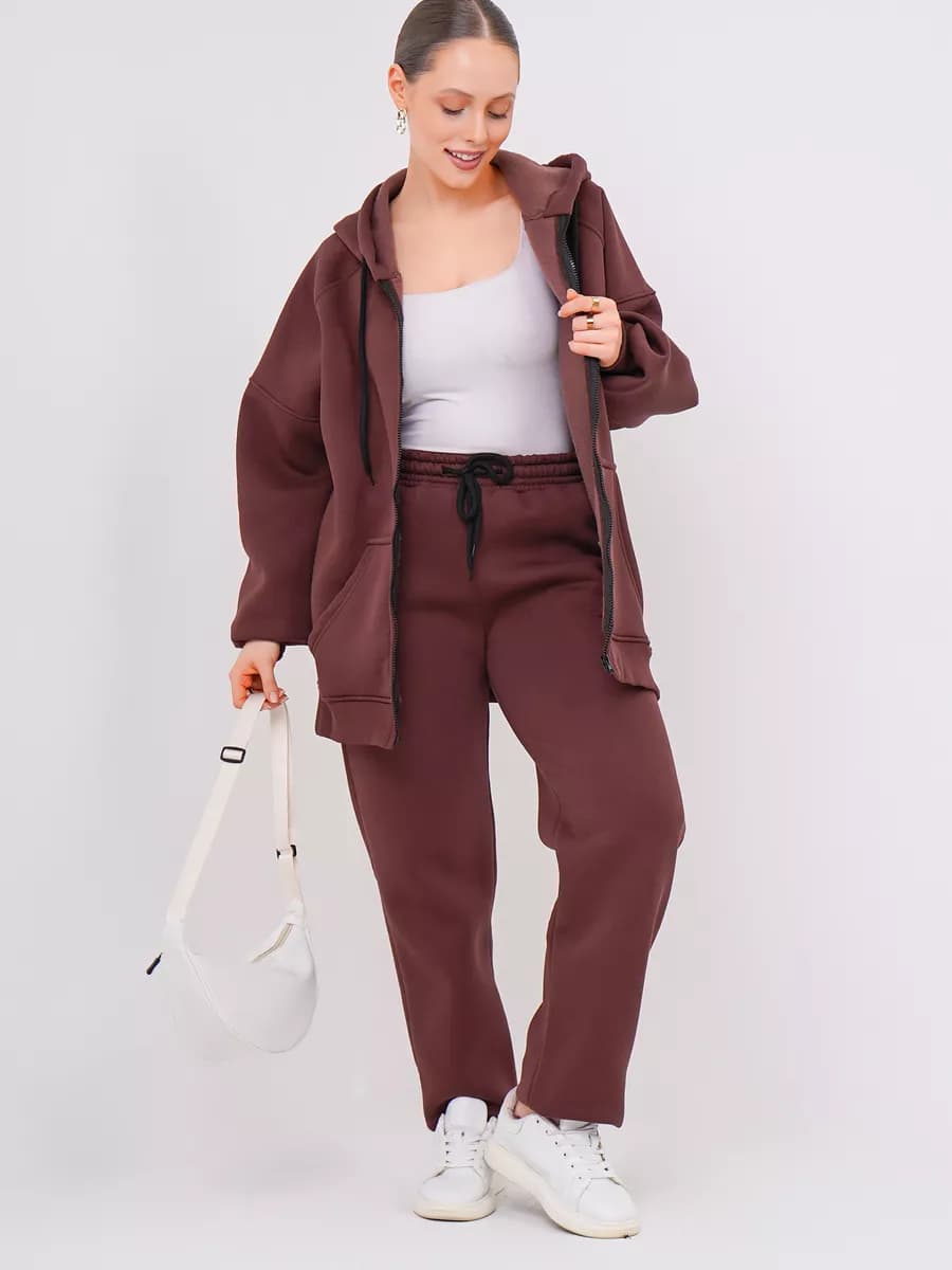 Спортивный костюм теплый на молнии больших размеров