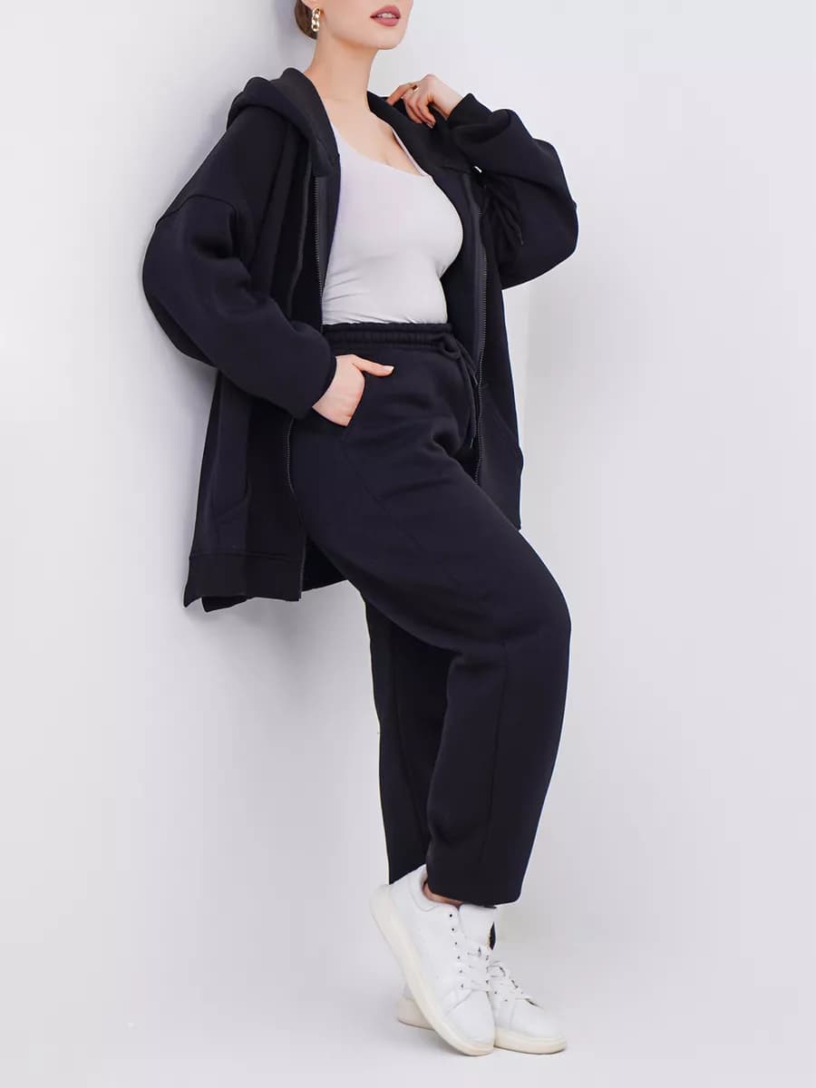 Спортивный костюм теплый на молнии больших размеров