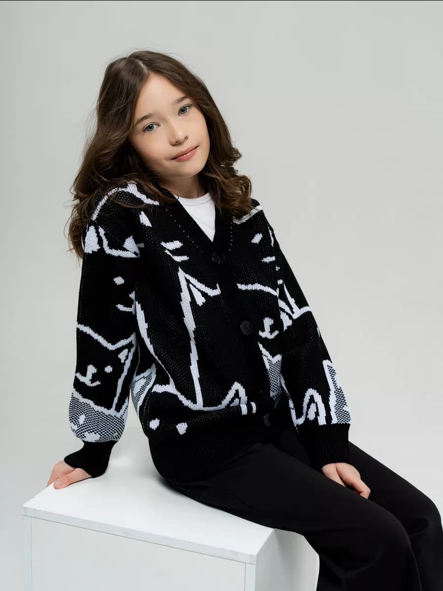 Кардиган на пуговицах удлиненный