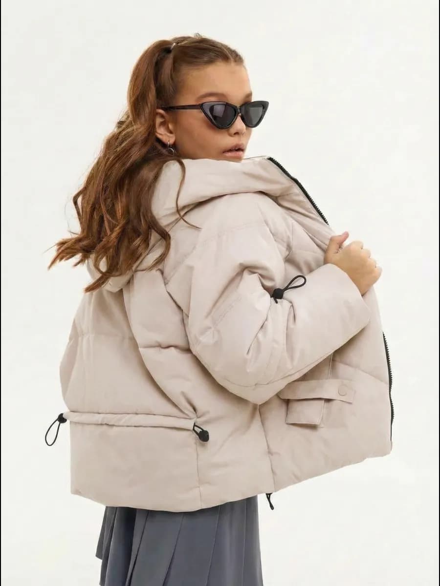 Куртка демисезонная утепленная на подростка оверсайз