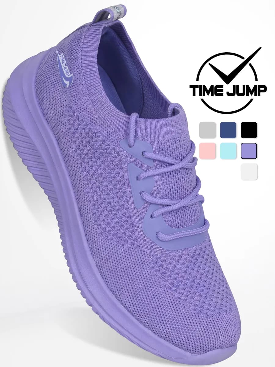 Кроссовки женские фиолетовые текстильные для фитнеса