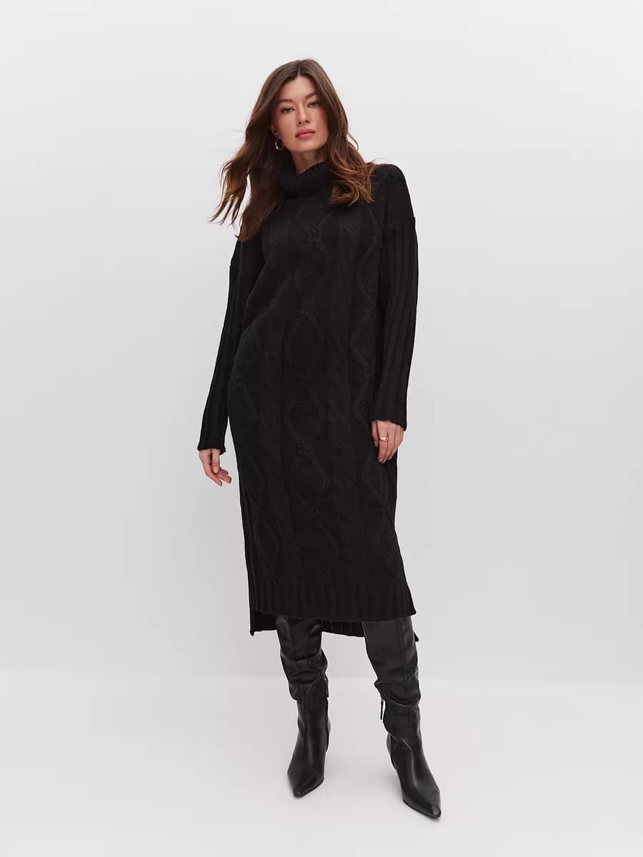 Вязаное платье свитер шерстяное