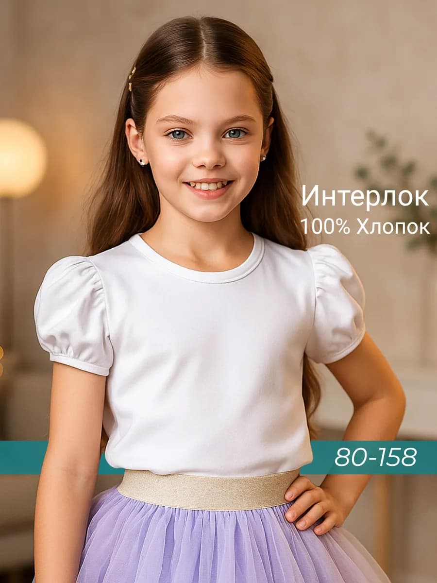 Футболка базовая рукав фонарик